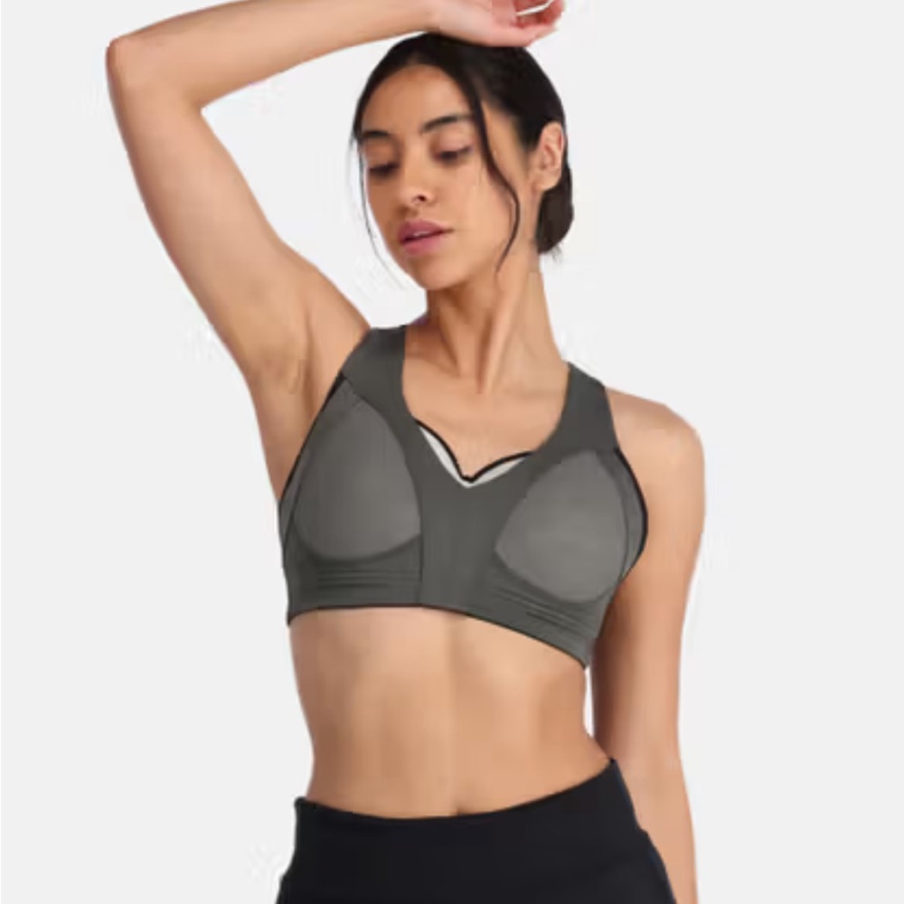 Kari Traa dove grey Driva wool mix High-Impact Sports Bra 32D